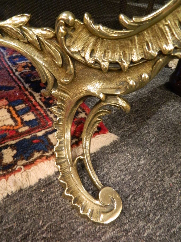 19th Century French Brass Fire Screen in the Rococo Style For Sale 7