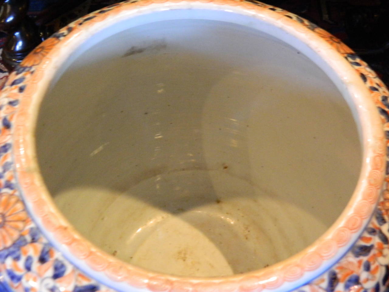 Imari Jardiniere or Fish Bowl with Relief Design, 19th Century 2