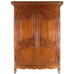 French Louis XV Fruitwood Armoire