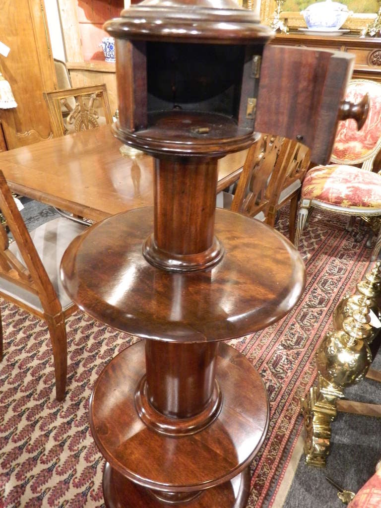 19th Century Four Tier Georgian Shaving Stand with Upper Small Drawer 2