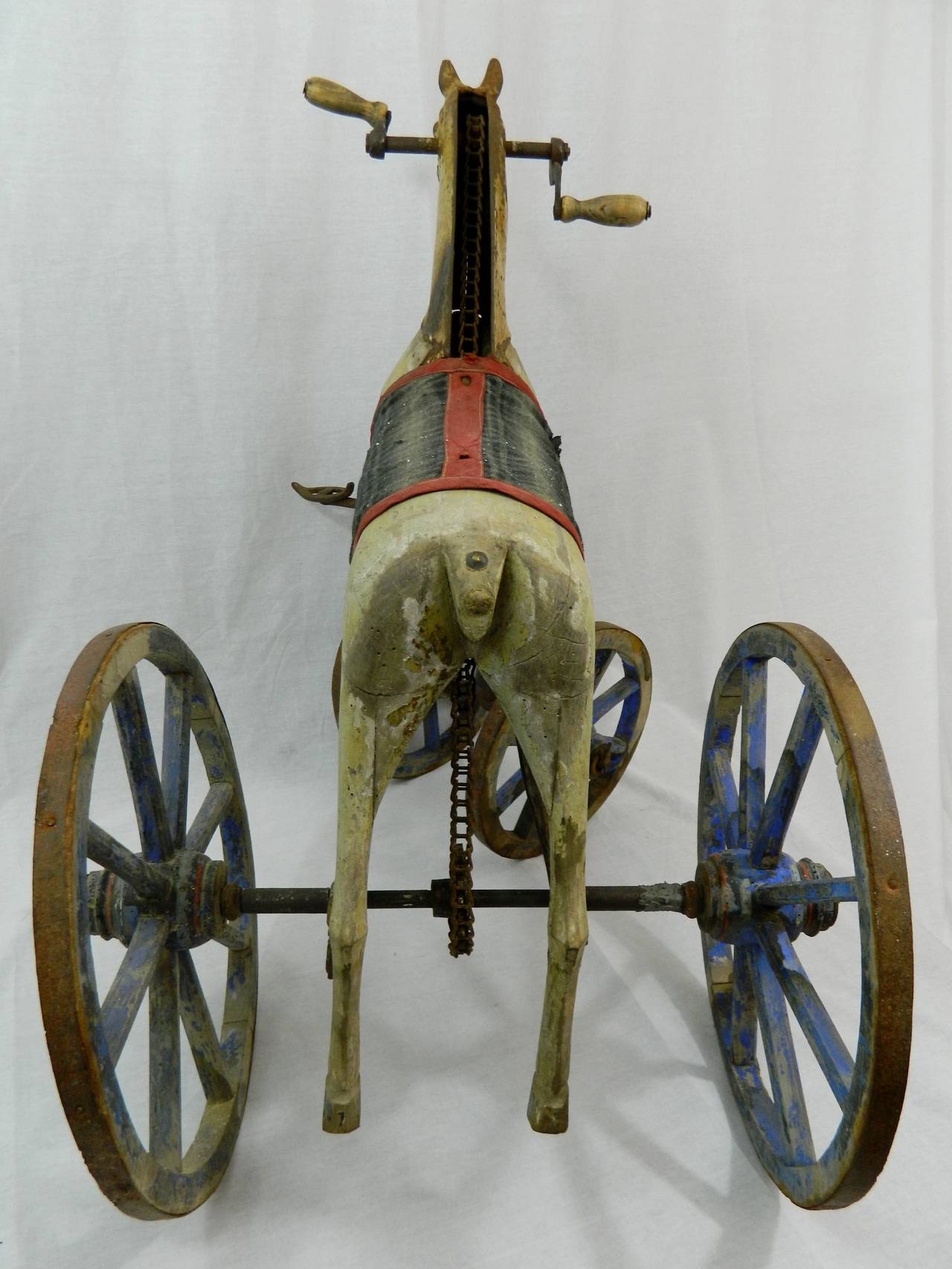 French Wood Horse Tricycle or Toy Riding Horse, 19th Century In Distressed Condition In Savannah, GA