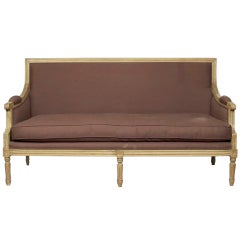 Early 20th Century Cream Stained Beechwood Louis XVI Style Sofa