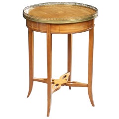 Directoire Style Marquetry Inlaid Bouillotte Table