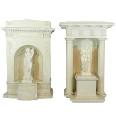 Pair of Neoclassical Style Composition Porticos with Figures