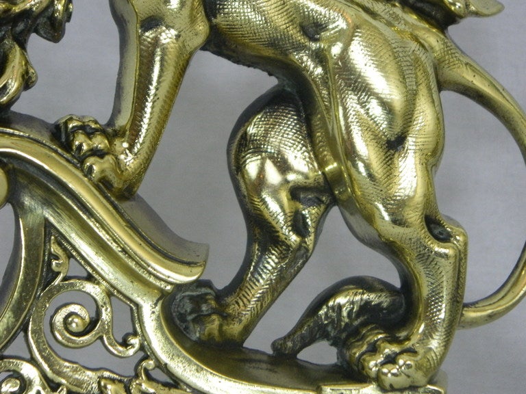 Pair of Chenets or Andirons with a Center Bar or Fender, 19th Century For Sale 2