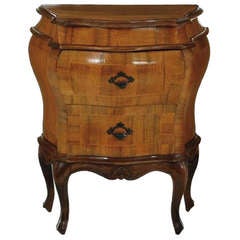 Early 20th Century Dutch Style Walnut Side Commode or Chest with Two Drawers
