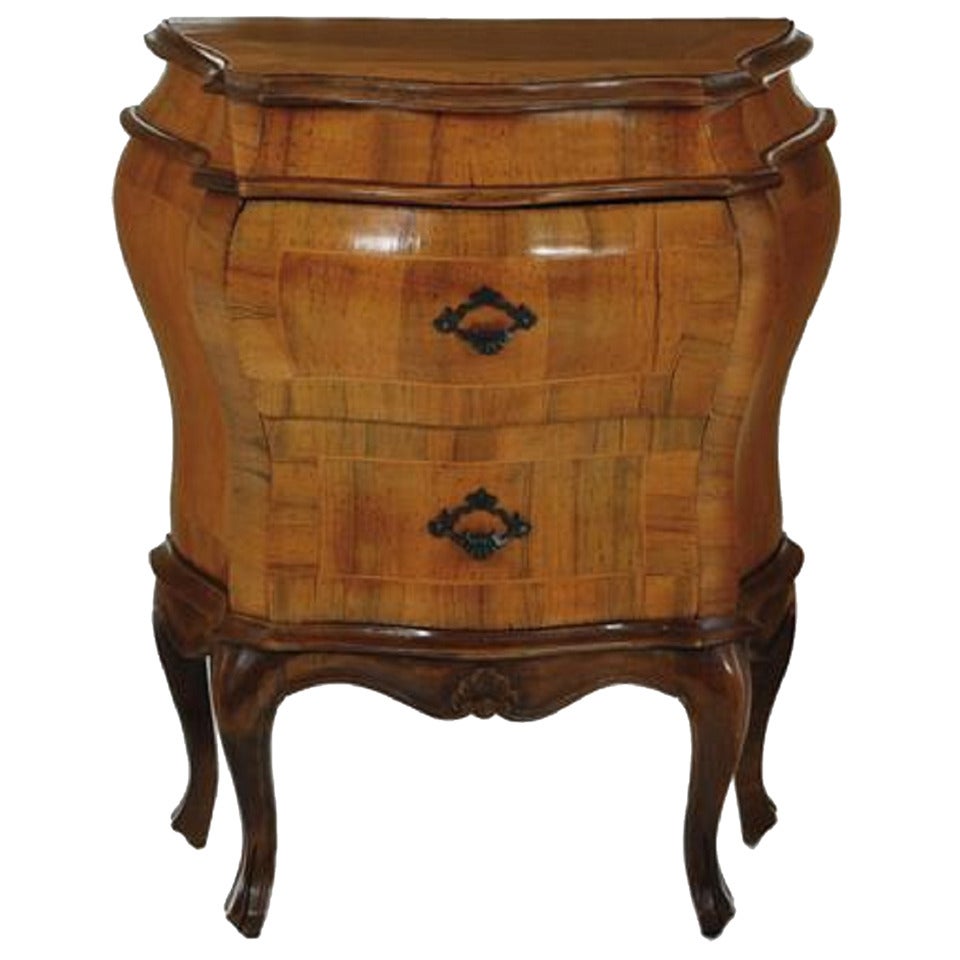 Early 20th Century Dutch Style Walnut Side Commode or Chest with Two Drawers
