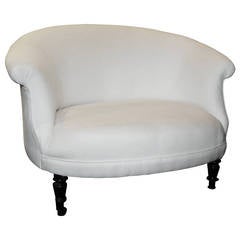 French Napoleon III Settee Raised on Turned Legs with Casters, circa 1880 3