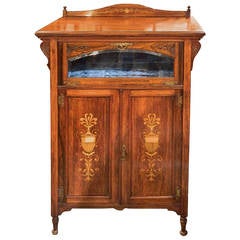 Rosewood and Inlaid Cabinet or Bar, Circa 1890