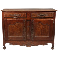French Burl Walnut and Inlaid Buffet from Lyon, France, 18th Century