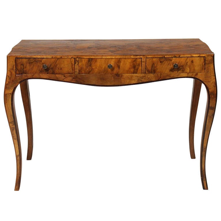 Early 20th Century Italian Olive Wood Console or Desk at 1stDibs
