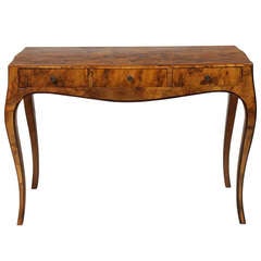 Early 20th Century Italian Olive Wood Console or Desk