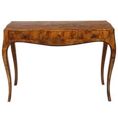 Early 20th Century Italian Olive Wood Console or Desk