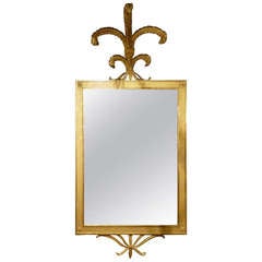 19th Century English Gold Gilt Prince of Wales Feather Mirror