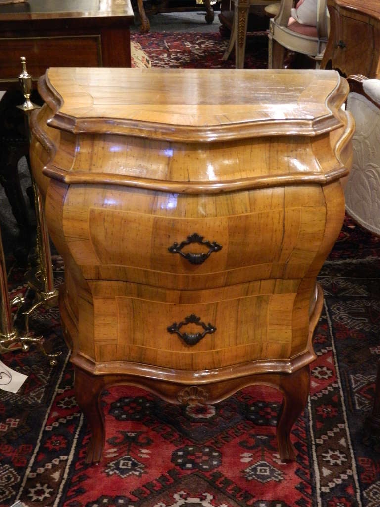 Early 20th century Dutch style walnut side commode or chest with two drawers.