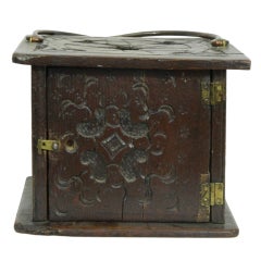 Continental Carved Oak Foot Warmer, 18th Century