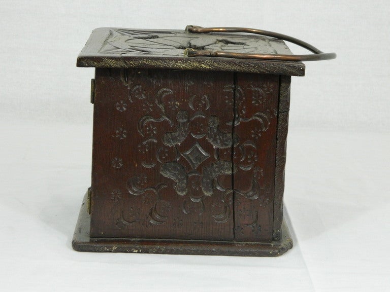 British Continental Carved Oak Foot Warmer, 18th Century