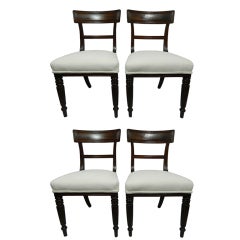 Circa 1820's Set of Four English Mahogany Sheraton Side Chairs