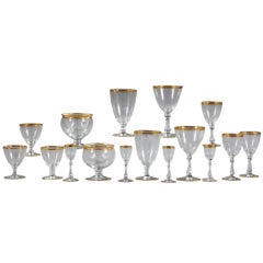 Vintage Collection of American Glasses with Gilt Rims