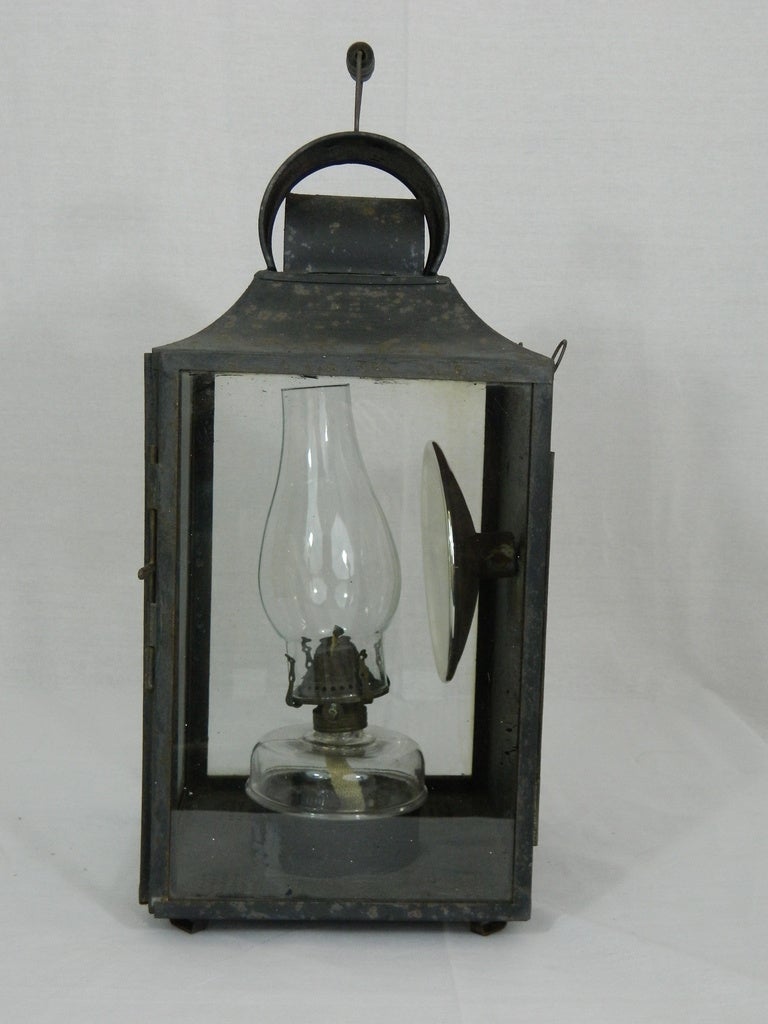 American Carriage Gas Lantern with Mercury Glass Reflector