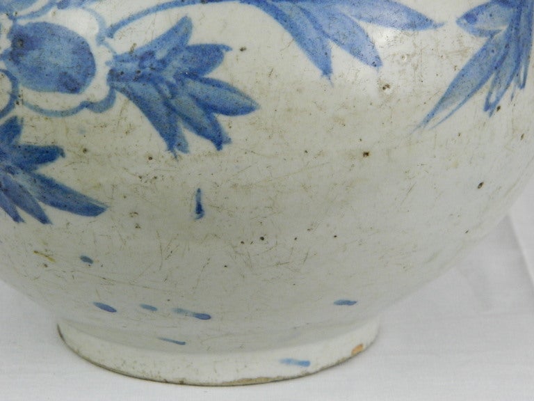 Pair of Korean Lee Dynasty Blue and White Honey Jars or Bowls, 19th Century 1