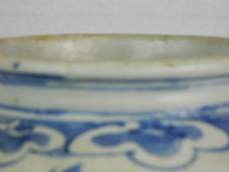Pair of Korean Lee Dynasty Blue and White Honey Jars or Bowls, 19th Century 2