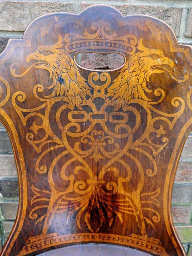 19th Century Pair of English Decorative Side Hall Chairs 4
