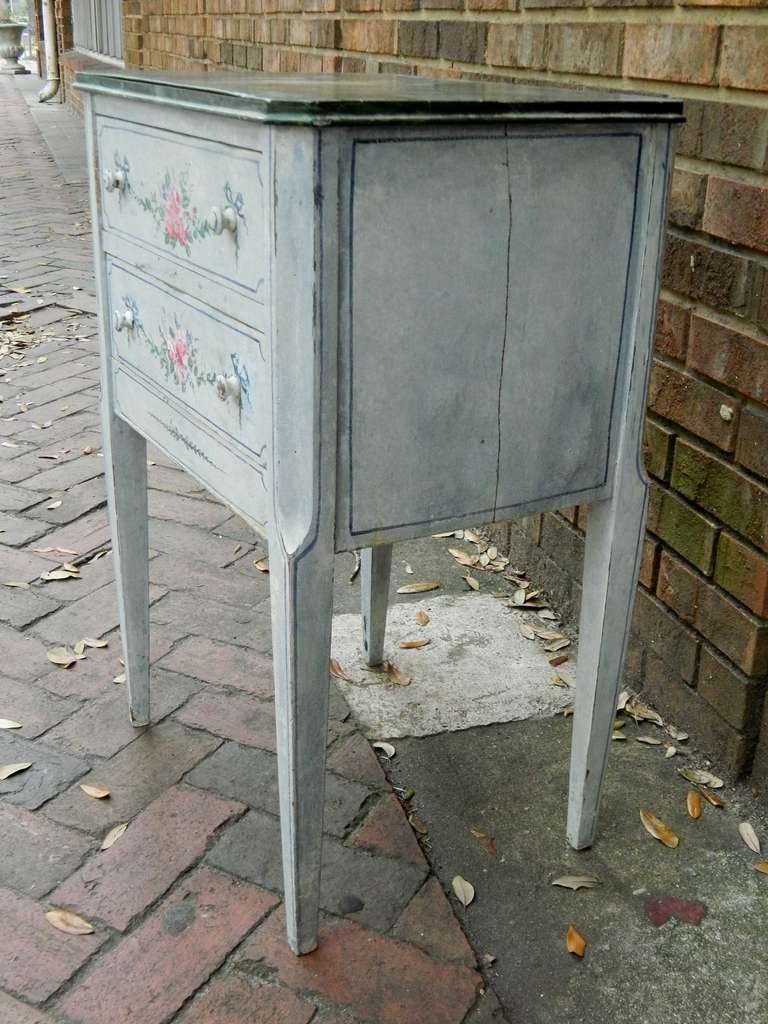 Hand-Painted Two-Drawer Side Table by Bob Christian, 20th Century 2