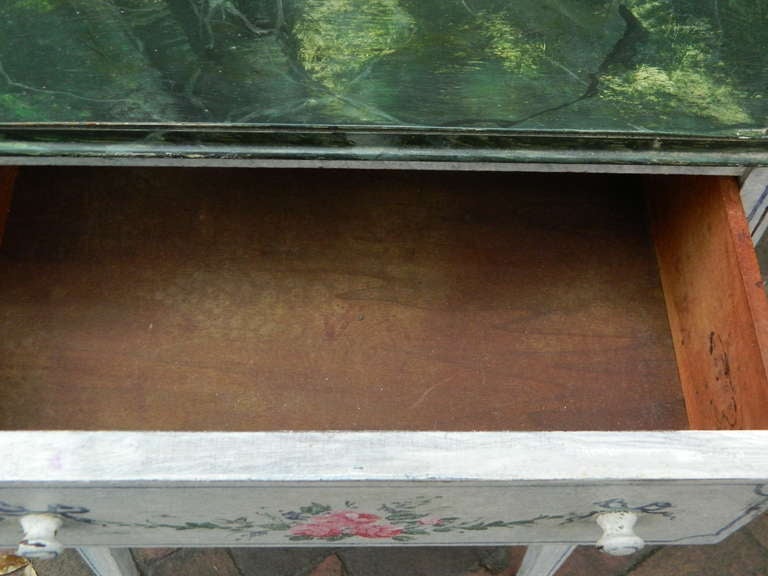 Hand-Painted Two-Drawer Side Table by Bob Christian, 20th Century 5
