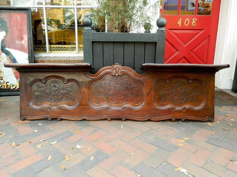 French Walnut Hanging Wall Shelf, 19th Century In Excellent Condition In Savannah, GA