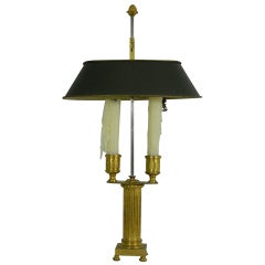 Louis XVI Gilt-Bronze Two-Light Bouillotte Lamp of Columnar Form