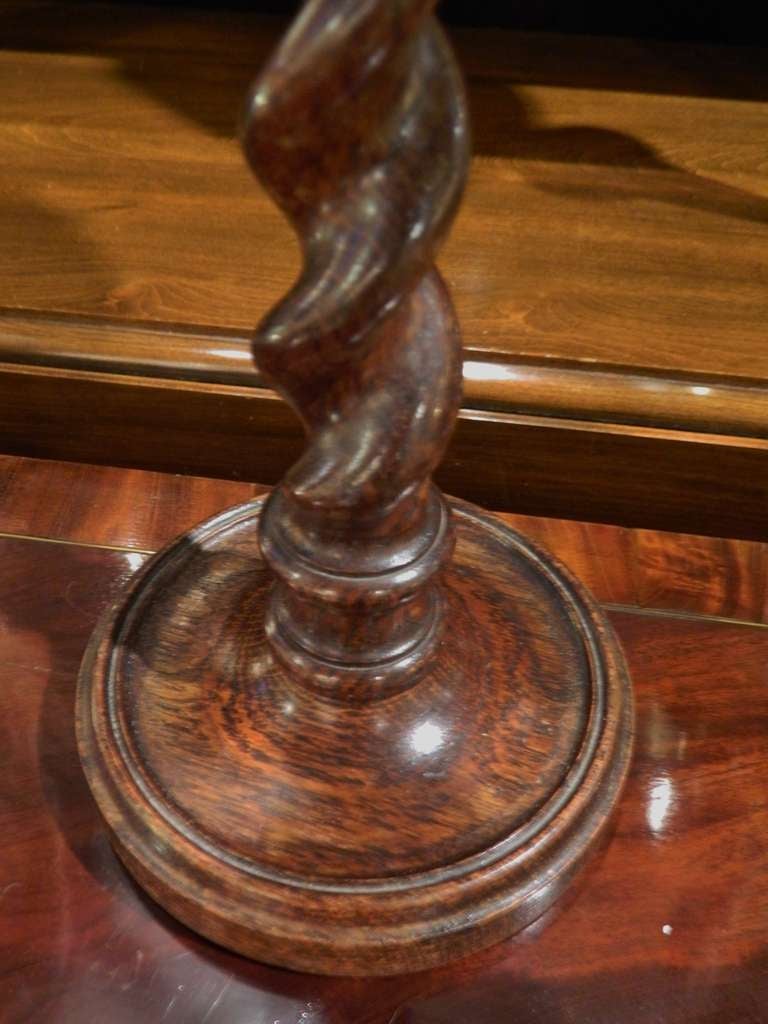 19th Century English Barley Twist Lamp with Custom Pleated Shade 1