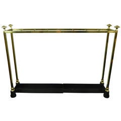 Antique French Polished Brass and Iron Umbrella or Stick Stand, 19th Century