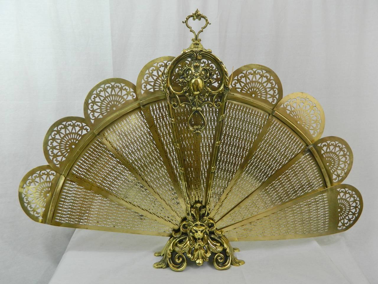 French Brass Fan Fireplace Screen, 19th Century
Professionally cleaned and polished