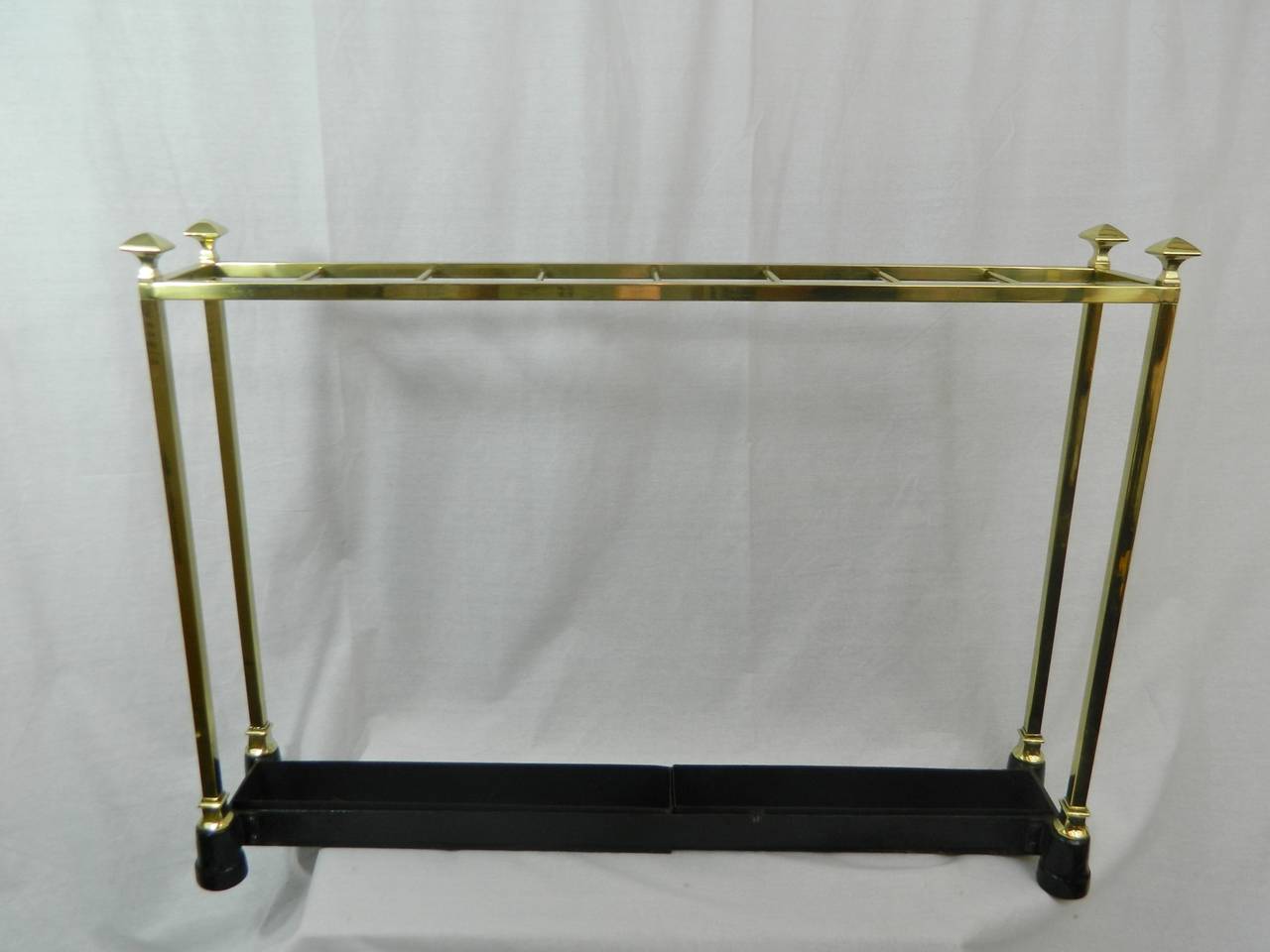 French Polished Brass and Iron Umbrella or Stick Stand, 19th Century In Excellent Condition In Savannah, GA