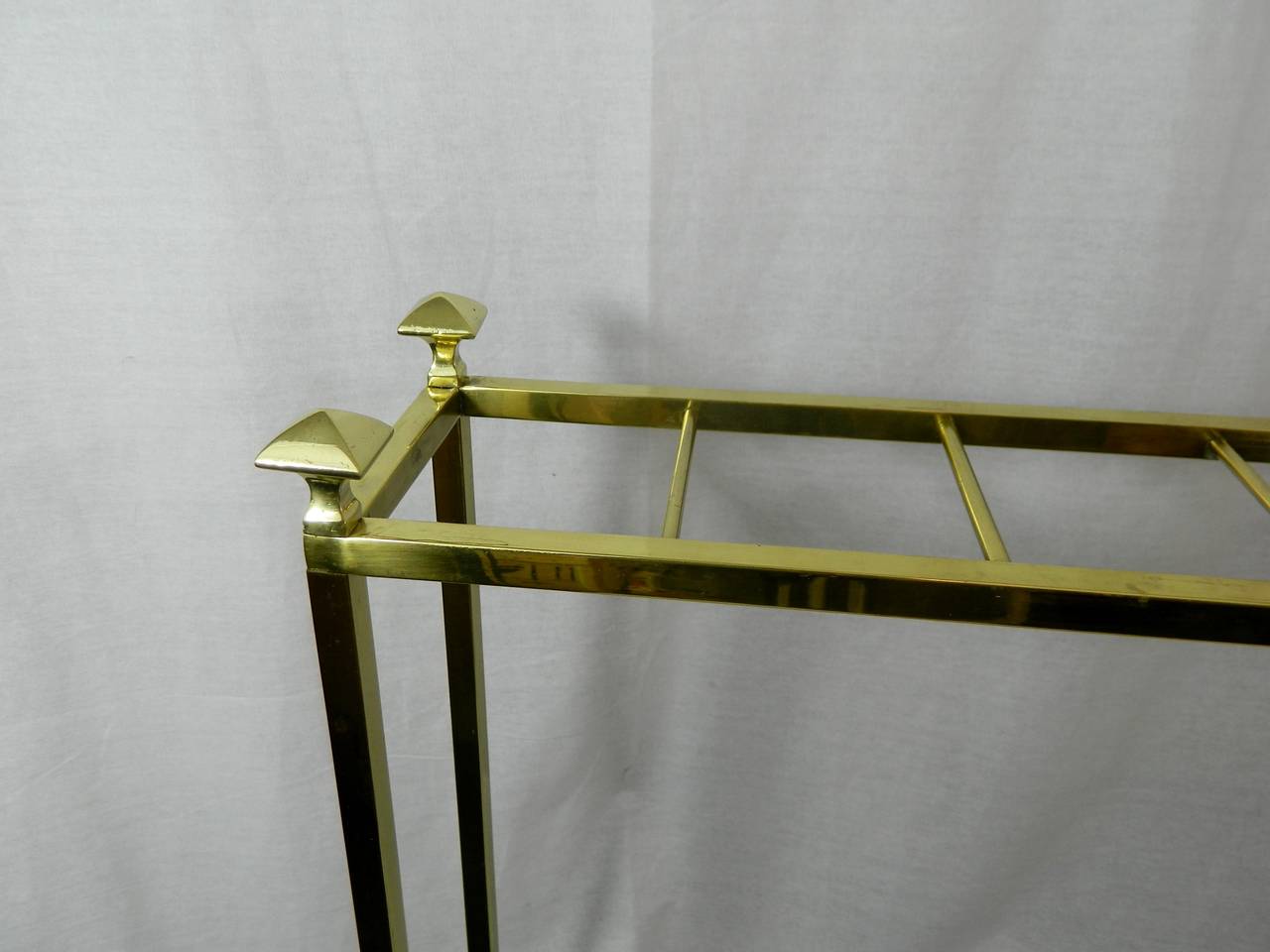French Polished Brass and Iron Umbrella or Stick Stand, 19th Century 1
