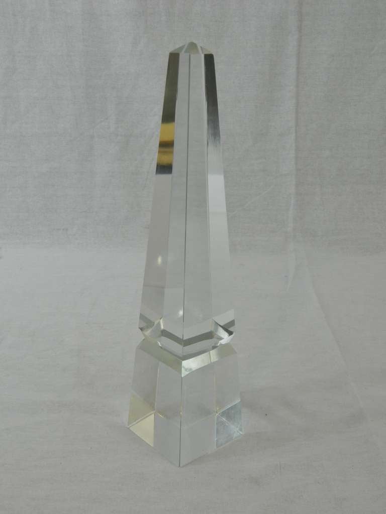 20th Century Pair of Crystal Obelisks 3