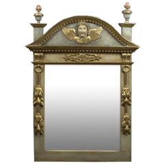 French Polychromed and Parcel-Gilt Mirror, 19th Century
