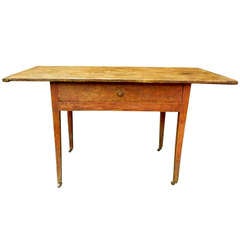 19th Century American Rustic Table with Original Paint from Massachusetts
