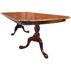 English Double Pedestal Mahogany Dining Table