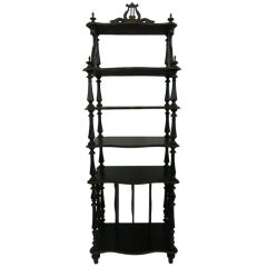Napoleon III French Six Tier Etagere with Lyre Shape Decoration