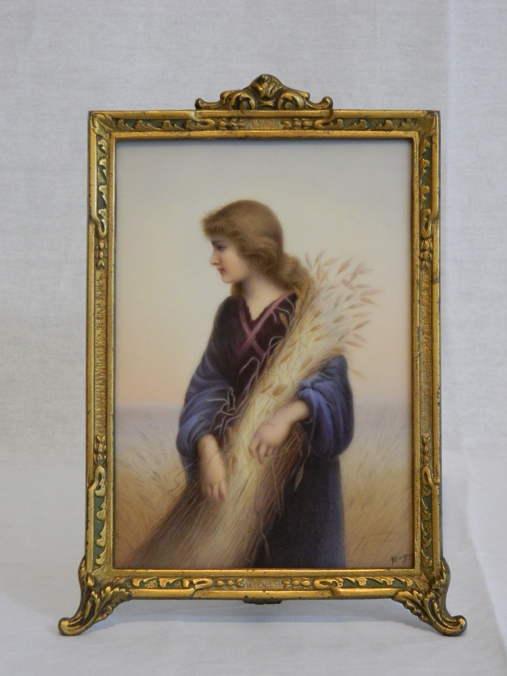 Hutschenreuther Hand Painted Porcelain Plaque "Ruth"