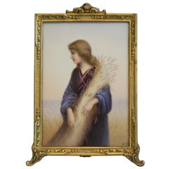 Hutschenreuther Hand Painted Porcelain Plaque "Ruth"