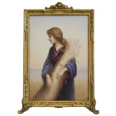 Hutschenreuther Hand Painted Porcelain Plaque "Ruth" 