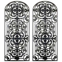 19th Century Pair of French Iron Arched Gates