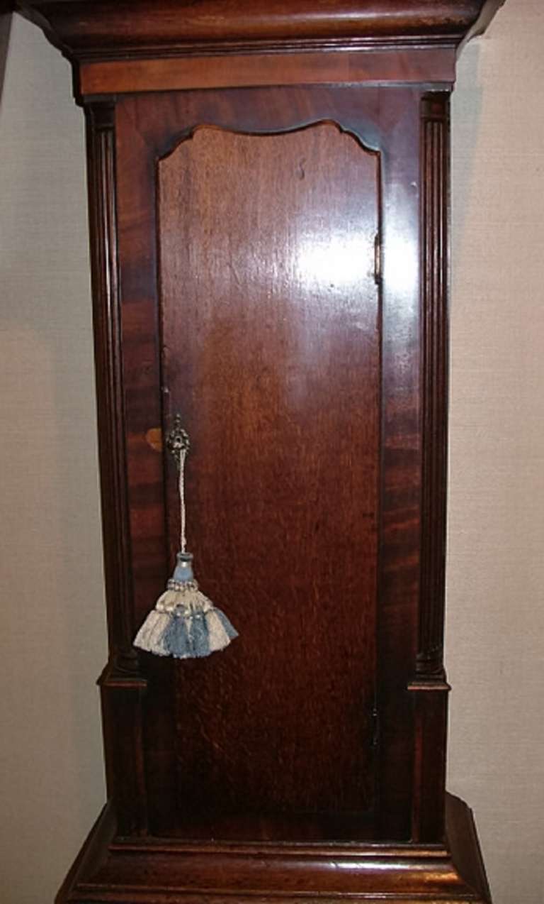 English Long Case Clock with a Painted Face, Circa 1780 In Excellent Condition In Savannah, GA
