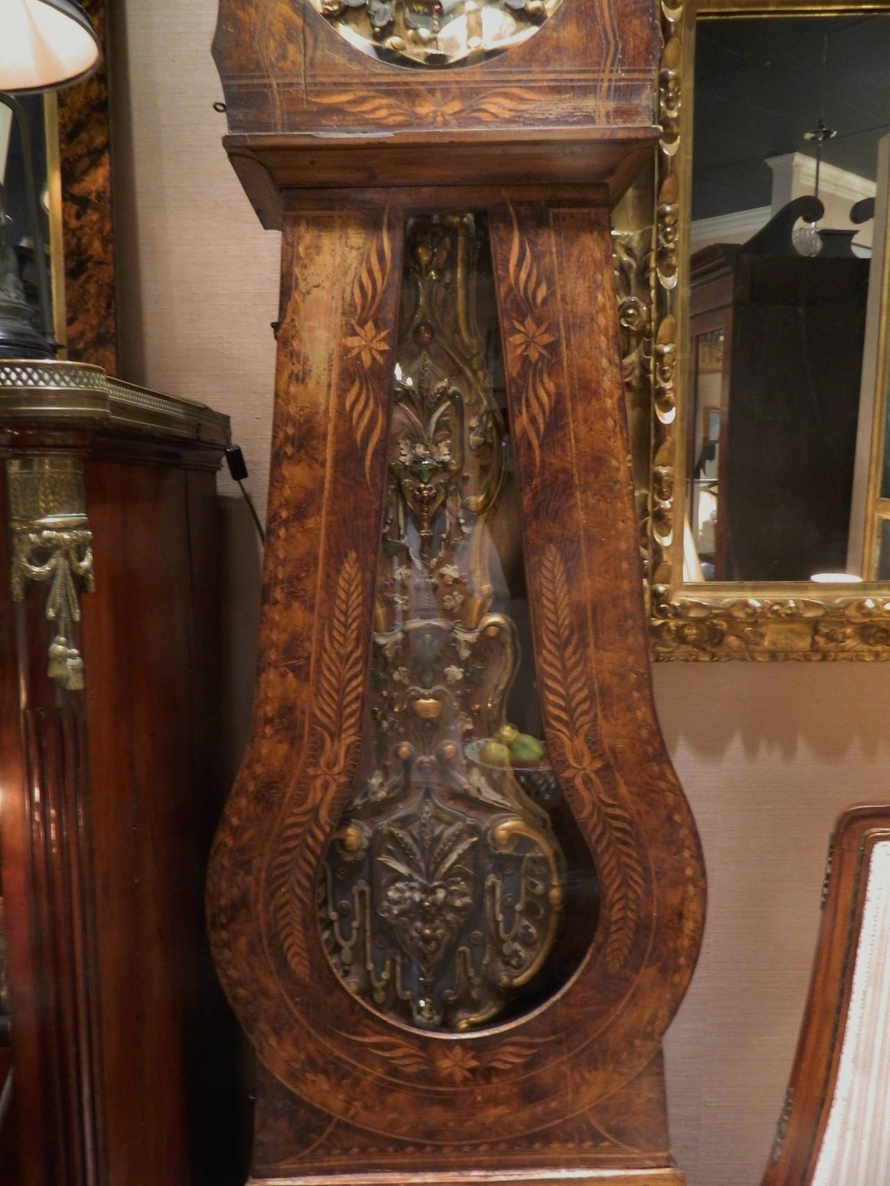 French Provincial Walnut Tall Case Clock, 19th Century 1