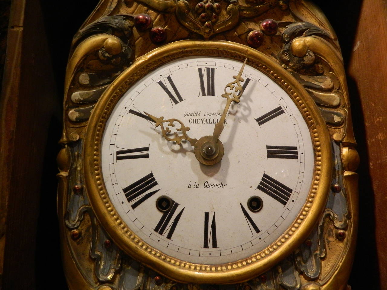 Country French Provincial Walnut Tall Case Clock, 19th Century