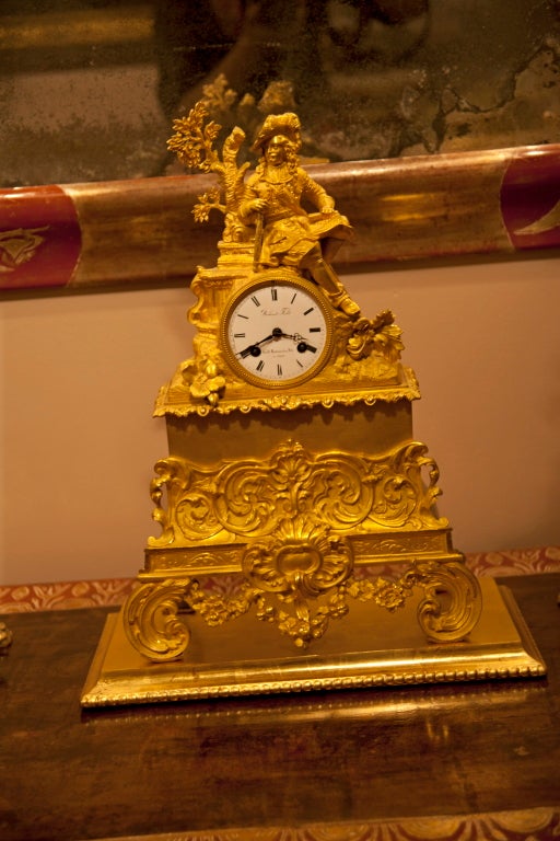 Exquisite Bronze dore Richmond Fab Boule Montmartre #17 mantel clock. Made in Paris, France.  19th Century