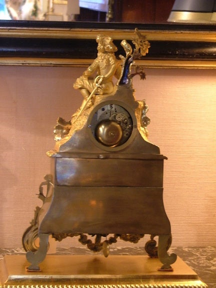 Bronze Magnifique horloge de cheminée Richmond Fab Boule Montmartre en bronze doré, 19ème siècle